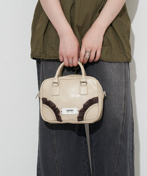 WEB限定】【GRAIN/グレイン】2WAYヴィンテージチュールminiボストン 