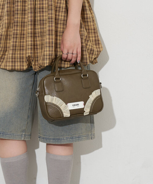 限定値下げ♡【GRAIN/グレイン】2WAYヴィンテージチュールminiボストン GRAIN/グレイン】2WAYヴィンテージチュールminiボストンバッグ