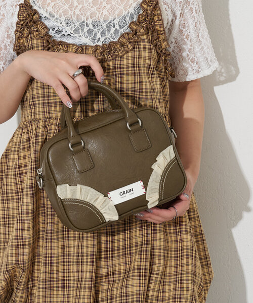 GRAIN(グレイン)の「【GRAIN/グレイン】2WAYヴィンテージチュールminiボストンバッグ(ショルダーバッグ・レディース・アイボリー/ブラウン/パープル/ブラック・FREE)」の17枚目の写真