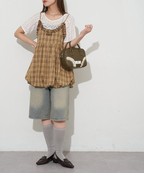 GRAIN(グレイン)の「【GRAIN/グレイン】2WAYヴィンテージチュールminiボストンバッグ(ショルダーバッグ・レディース・アイボリー/ブラウン/パープル/ブラック・FREE)」の14枚目の写真