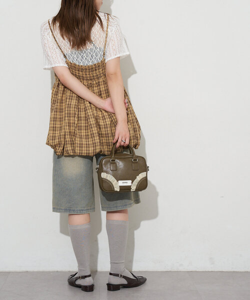 GRAIN(グレイン)の「【GRAIN/グレイン】2WAYヴィンテージチュールminiボストンバッグ(ショルダーバッグ・レディース・アイボリー/ブラウン/パープル/ブラック・FREE)」の13枚目の写真