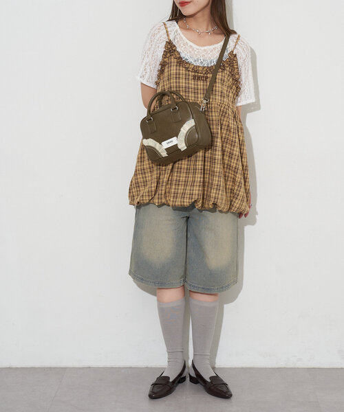 GRAIN(グレイン)の「【GRAIN/グレイン】2WAYヴィンテージチュールminiボストンバッグ(ショルダーバッグ・レディース・アイボリー/ブラウン/パープル/ブラック・FREE)」の12枚目の写真