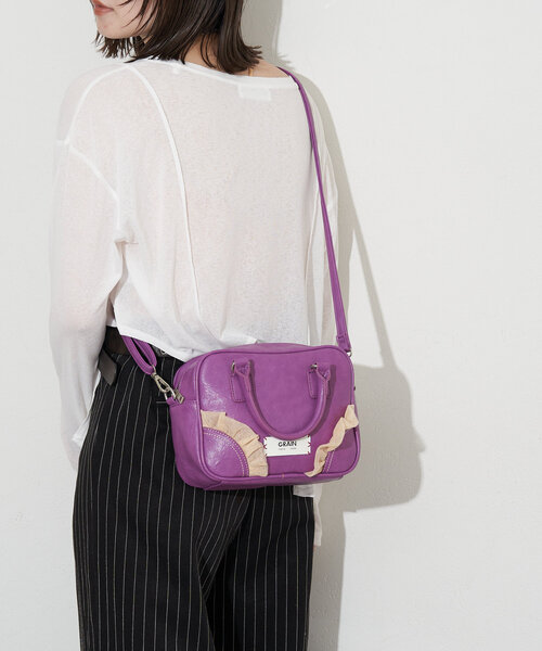 GRAIN(グレイン)の「【GRAIN/グレイン】2WAYヴィンテージチュールminiボストンバッグ(ショルダーバッグ・レディース・アイボリー/ブラウン/パープル/ブラック・FREE)」の10枚目の写真