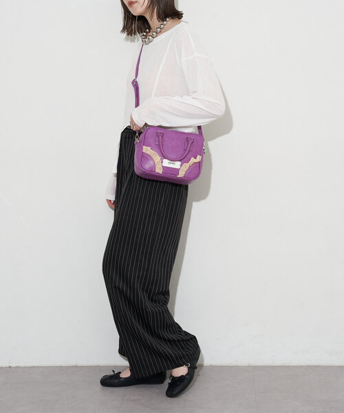 GRAIN(グレイン)の「【GRAIN/グレイン】2WAYヴィンテージチュールminiボストンバッグ(ショルダーバッグ・レディース・アイボリー/ブラウン/パープル/ブラック・FREE)」の5枚目の写真