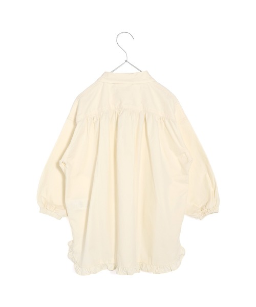MAKE YOUR DAY(メイクユアデイ)の「裾フリルシャツワンピース■80~140cm(シャツワンピース・キッズ・オフホワイト/ブルー/チェック・80/120/100/90/110/130/140)」の5枚目の写真