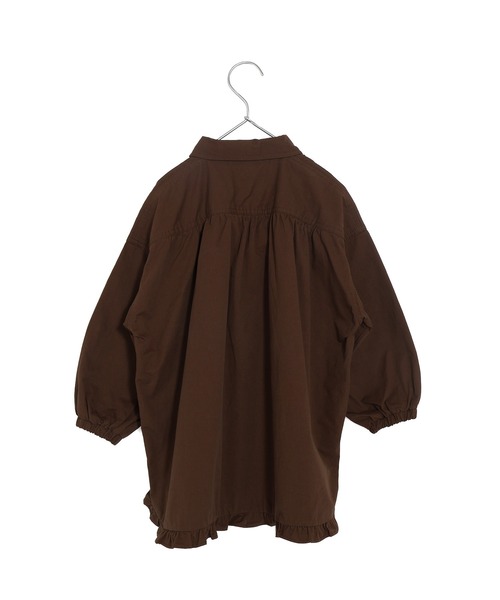 MAKE YOUR DAY(メイクユアデイ)の「裾フリルシャツワンピース■80~140cm(シャツワンピース・キッズ・オフホワイト/ブルー/チェック・80/120/100/90/110/130/140)」の6枚目の写真