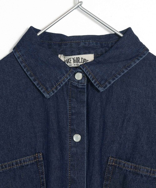 MAKE YOUR DAY(メイクユアデイ)の「裾フリルシャツワンピース■80~140cm(シャツワンピース・キッズ・オフホワイト/ブルー/チェック・80/120/100/90/110/130/140)」の22枚目の写真