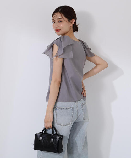 PROPORTION BODY DRESSING(プロポーションボディドレッシング)の「ショルダーリボンブラウス / 1215210704(シャツ/ブラウス・レディース・グレー/ブルー/ホワイト・SMALL/MEDIUM)」の7枚目の写真