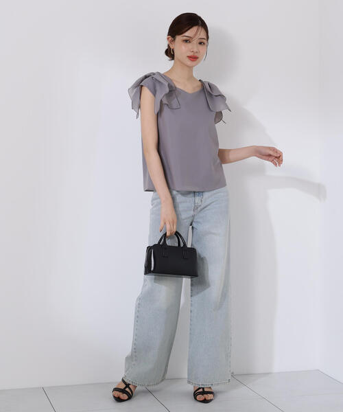 PROPORTION BODY DRESSING(プロポーションボディドレッシング)の「ショルダーリボンブラウス / 1215210704(シャツ/ブラウス・レディース・グレー/ブルー/ホワイト・SMALL/MEDIUM)」の8枚目の写真