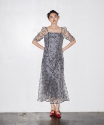 ウェーブパイピングフレアドレス / wave piping flare dress