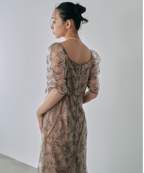 ウェーブパイピングフレアドレス / wave piping flare dress（ドレス