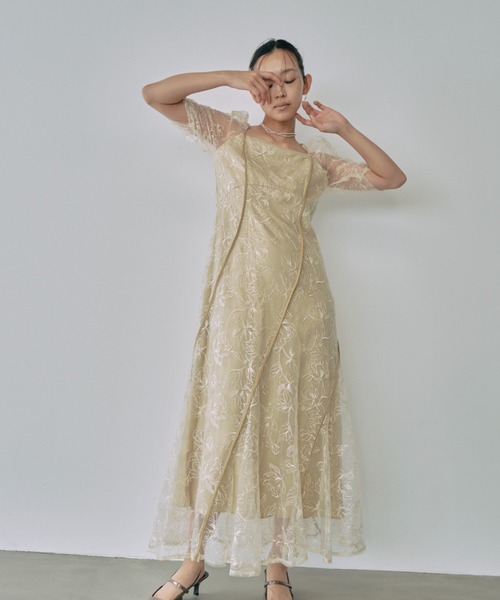 お値段 ANDRÉSD wave piping frare dress 【公式通販】
