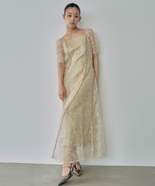 ANDRESD アンドレスド wave piping flare dress / ウェーブパイピングフレアドレス