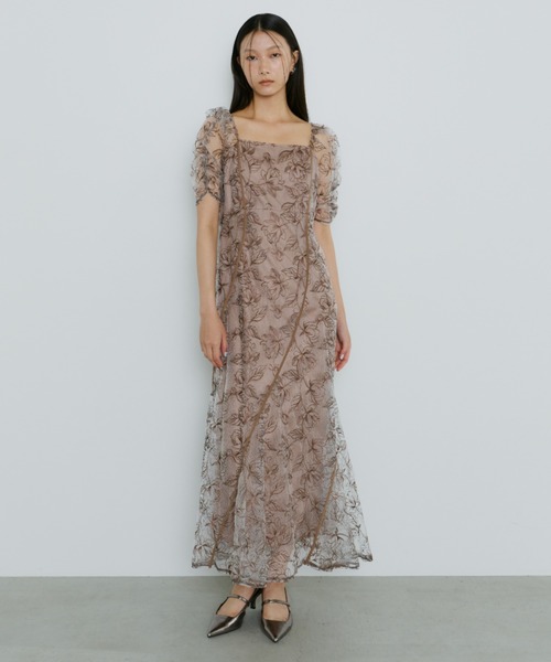 wave piping flare dress / ウェーブパイピングフレアドレス
