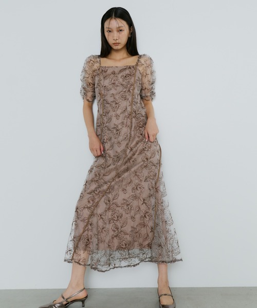 ANDRESD アンドレスド wave piping flare dress / ウェーブパイピングフレアドレス