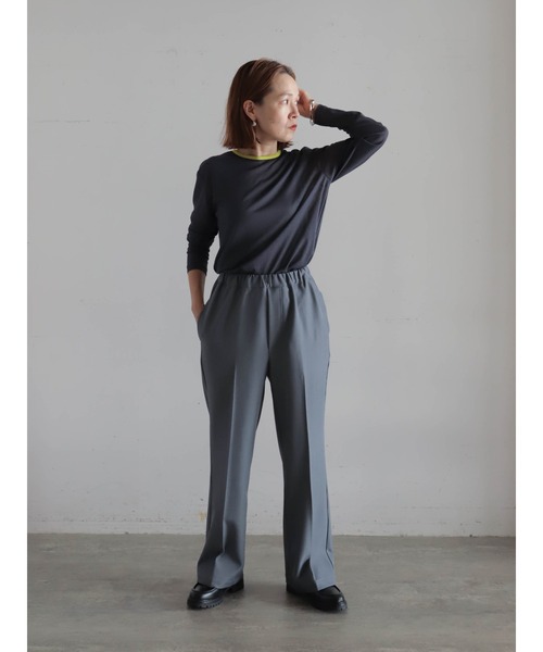 FIL DE FER（フィルデフェール）の「バイカラーシアーポリ　クルーネックロンTEE（Tシャツ/カットソー・レディース・ホワイト/サックスブルー/チャコールグレー/ネイビー・FREE）」の14枚目の写真