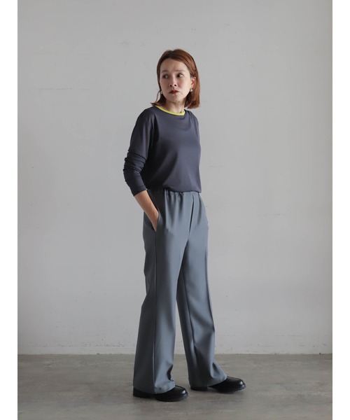 FIL DE FER（フィルデフェール）の「バイカラーシアーポリ　クルーネックロンTEE（Tシャツ/カットソー・レディース・ホワイト/サックスブルー/チャコールグレー/ネイビー・FREE）」の15枚目の写真