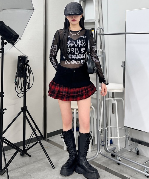 Figments(フィグメンツ)の「ゴシックロゴメッシュプルオーバー(Tシャツ/カットソー・レディース・ブラック/ホワイト・FREE)」の12枚目の写真