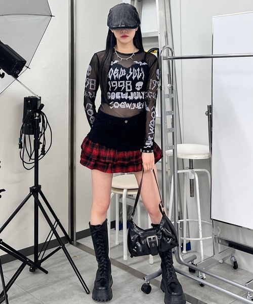 Figments(フィグメンツ)の「ゴシックロゴメッシュプルオーバー(Tシャツ/カットソー・レディース・ブラック/ホワイト・FREE)」の11枚目の写真