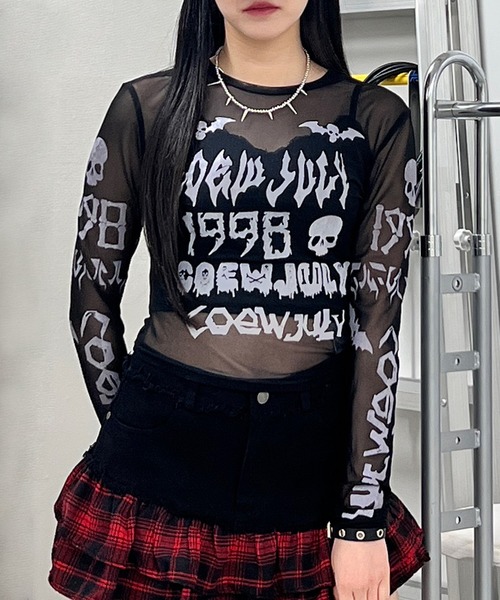 Figments(フィグメンツ)の「ゴシックロゴメッシュプルオーバー(Tシャツ/カットソー・レディース・ブラック/ホワイト・FREE)」の10枚目の写真