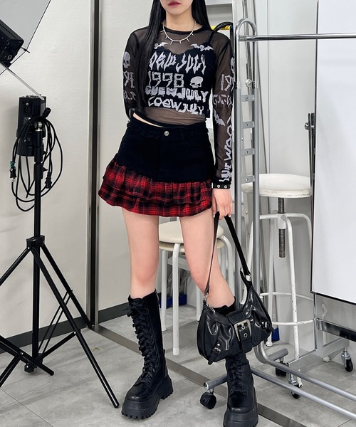 Figments(フィグメンツ)の「ゴシックロゴメッシュプルオーバー(Tシャツ/カットソー・レディース・ブラック/ホワイト・FREE)」の9枚目の写真