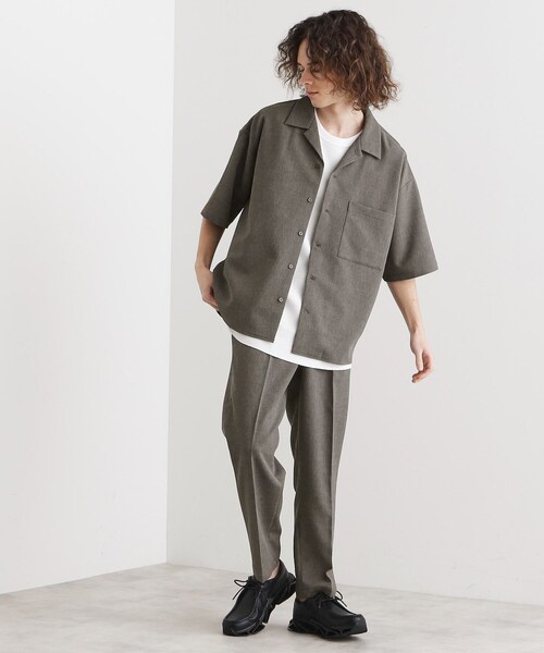 tk.TAKEO KIKUCHI（ティーケータケオキクチ）の「【セットアップ対応】テッククレープシャツ（シャツ/ブラウス・メンズ・チャコールグレー/ライトベージュ/ブラック・01/03/02）」の6枚目の写真