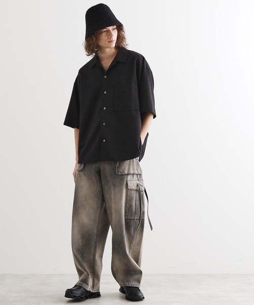 tk.TAKEO KIKUCHI（ティーケータケオキクチ）の「【セットアップ対応】テッククレープシャツ（シャツ/ブラウス・メンズ・チャコールグレー/ライトベージュ/ブラック・01/03/02）」の10枚目の写真