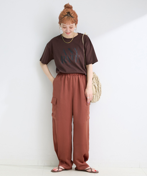 B.C STOCK(ベーセーストック)の「手洗い可 / サテンワークパンツ(カーゴパンツ・レディース・ブラウン/レッド・FREE)」の21枚目の写真