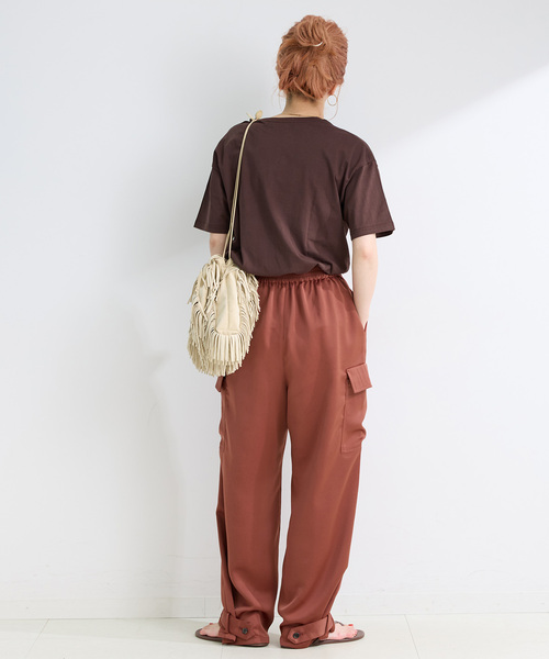 B.C STOCK(ベーセーストック)の「手洗い可 / サテンワークパンツ(カーゴパンツ・レディース・ブラウン/レッド・FREE)」の18枚目の写真