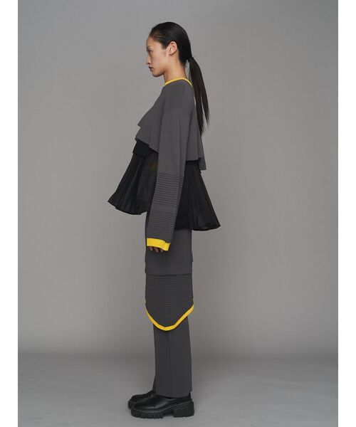 UN3D.（アンスリード）の「MESH SKIRT LAYER PT / メッシュスカートレイヤーパンツ（その他パンツ・レディース・グレー/ブラック・38/36）」の10枚目の写真