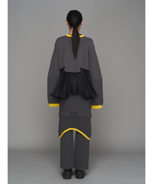 UN3D.（アンスリード）の「MESH SKIRT LAYER PT / メッシュスカートレイヤーパンツ（その他パンツ・レディース・グレー/ブラック・38/36）」の11枚目の写真