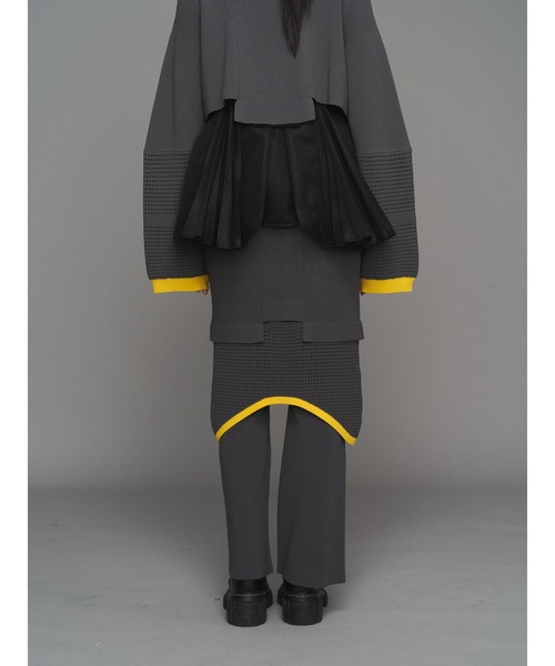 UN3D.（アンスリード）の「MESH SKIRT LAYER PT / メッシュスカートレイヤーパンツ（その他パンツ・レディース・グレー/ブラック・38/36）」の21枚目の写真