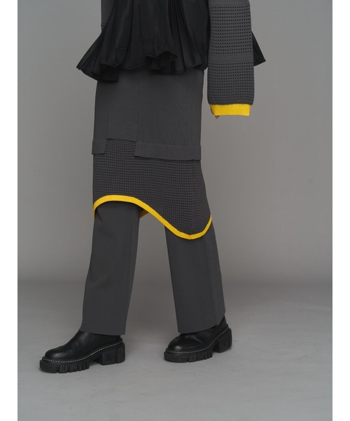 UN3D.（アンスリード）の「MESH SKIRT LAYER PT / メッシュスカートレイヤーパンツ（その他パンツ・レディース・グレー/ブラック・38/36）」の22枚目の写真