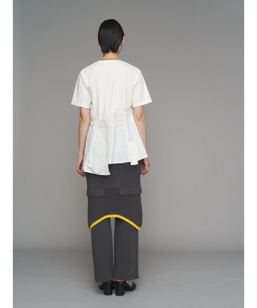 UN3D.（アンスリード）の「MESH SKIRT LAYER PT / メッシュスカートレイヤーパンツ（その他パンツ・レディース・グレー/ブラック・38/36）」の6枚目の写真