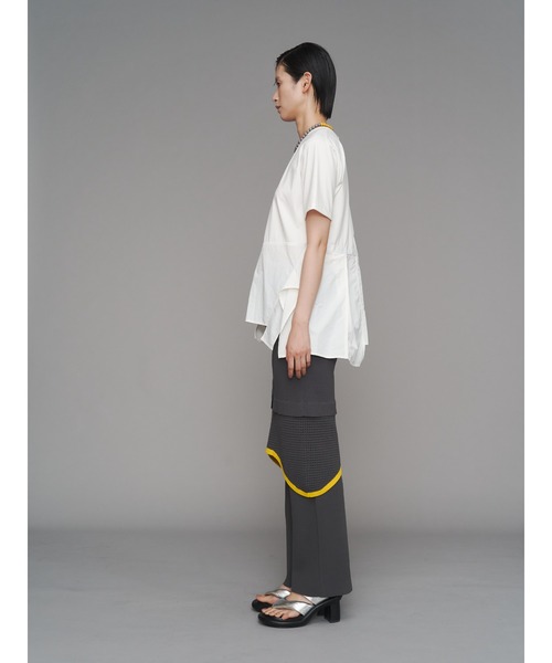 UN3D.（アンスリード）の「MESH SKIRT LAYER PT / メッシュスカートレイヤーパンツ（その他パンツ・レディース・グレー/ブラック・38/36）」の7枚目の写真