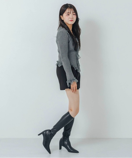 EVOL(イーボル)の「【S-LLサイズ展開・美脚効果あり】ストレッチ6cmロングブーツ BZ23839(ブーツ・レディース・ブラウン/ブラック/ブラック系その他・S/M/L/LL)」の7枚目の写真