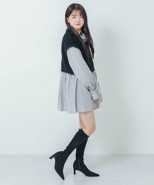 EVOL(イーボル)の「【S-LLサイズ展開・美脚効果あり】ストレッチ6cmロングブーツ BZ23839(ブーツ・レディース・ブラウン/ブラック/ブラック系その他・S/M/L/LL)」の15枚目の写真