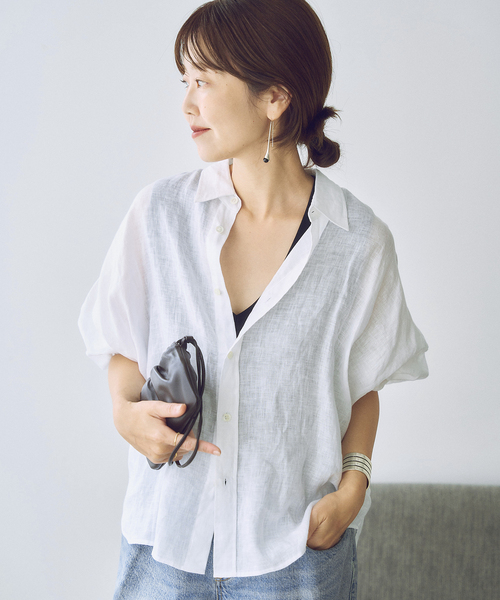 plage(プラージュ)の「Linen Short シャツ(シャツ/ブラウス・レディース・ホワイト/グリーン/ピンク・FREE)」の10枚目の写真