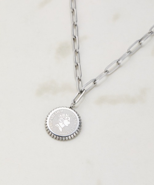 PAPILLONNER（パピヨネ）の「ステンレスコインネックレス（ネックレス・レディース・シルバー/ゴールド・FREE）」の8枚目の写真