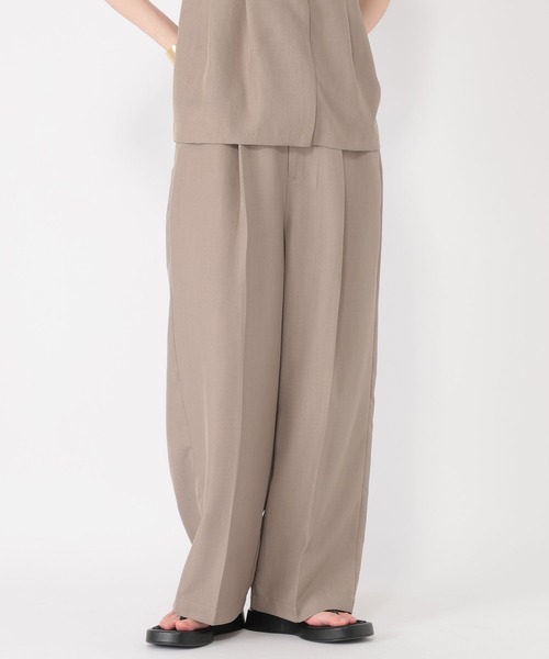 studio CLIP（スタディオクリップ）の「【daily CLIP】サマートラウザーパンツ（スラックス・レディース・チャコール/ベージュ・MEDIUM/LARGE）」の3枚目の写真