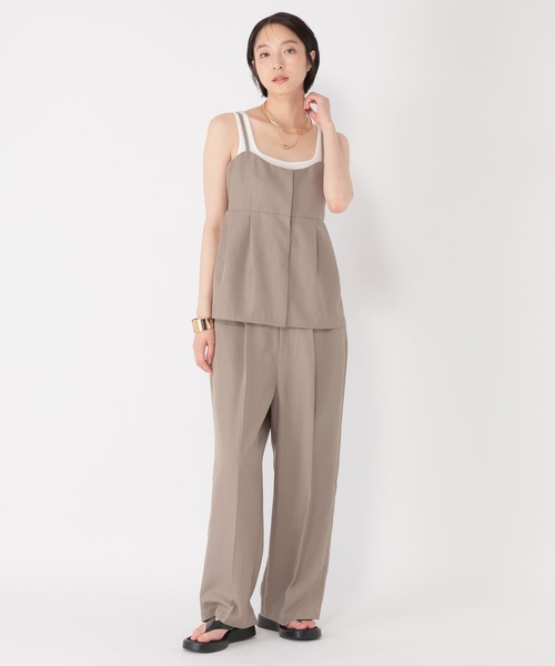 studio CLIP（スタディオクリップ）の「【daily CLIP】サマートラウザーパンツ（スラックス・レディース・チャコール/ベージュ・MEDIUM/LARGE）」の4枚目の写真