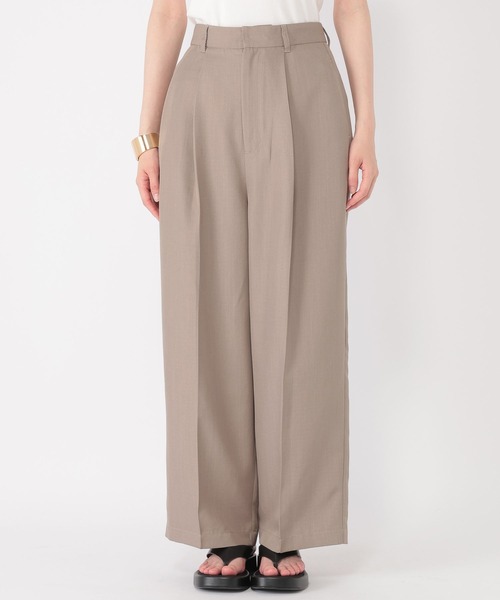 studio CLIP（スタディオクリップ）の「【daily CLIP】サマートラウザーパンツ（スラックス・レディース・チャコール/ベージュ・MEDIUM/LARGE）」の6枚目の写真