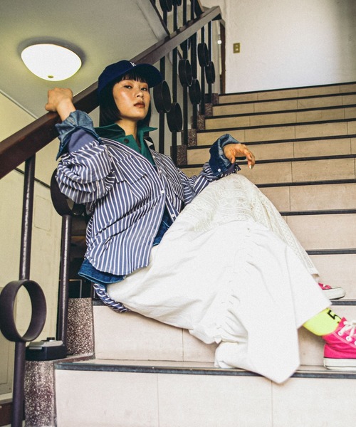 niko and...（ニコアンド）の「【MODE NORM CORE】レースパッチワークマキシスカート（スカート・レディース・スモーク/キャメル/アイボリー・MEDIUM/LARGE）」の6枚目の写真