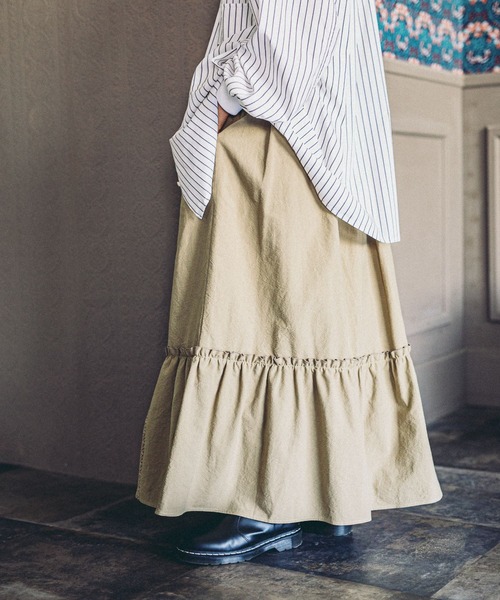 niko and...（ニコアンド）の「【MODE NORM CORE】レースパッチワークマキシスカート（スカート・レディース・スモーク/キャメル/アイボリー・MEDIUM/LARGE）」の18枚目の写真