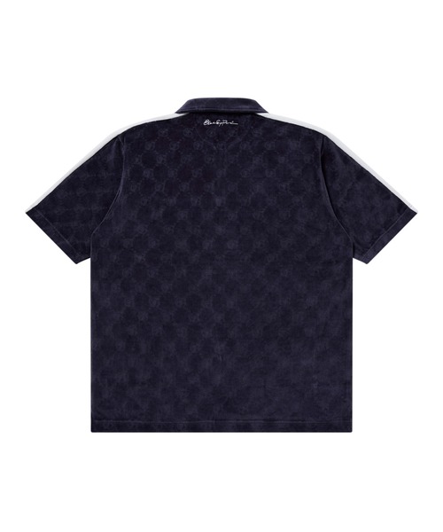 PUMA(プーマ)の「PUMA/プーマ 半袖シャツ PUMA × BlackEyePatch OVAL ロゴ モノグラム ベロア 半袖 トップ 636075 セットアップ対応(ポロシャツ・メンズ・ネイビー・XL/M/L)」の3枚目の写真