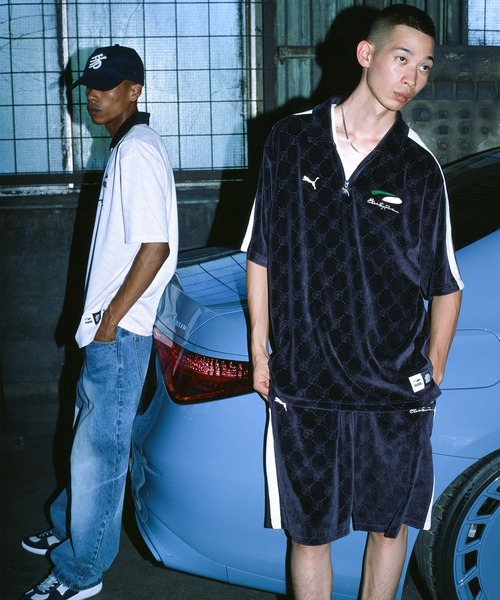 black eye patch PUMA ポロシャツ PUMA公式】メンズ PUMA x BlackEyePatch OVAL ロゴ モノグラム ベロア