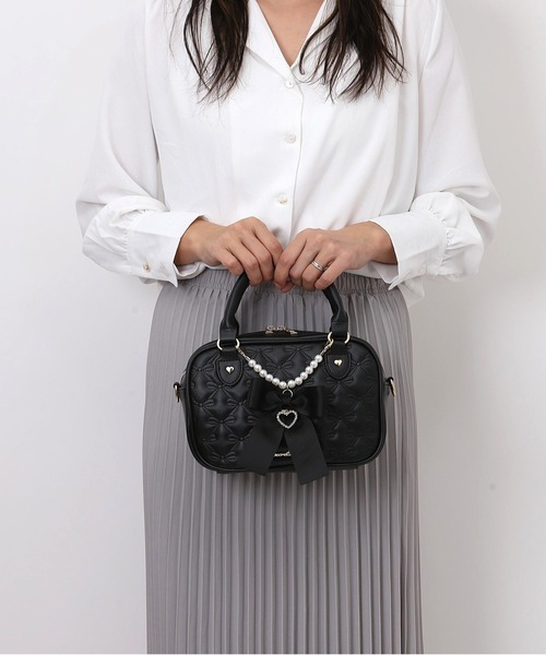 BACKYARD FAMILY(バックヤードファミリー)の「ミルクティー2WAYボストン(ショルダーバッグ・レディース・ブラック/アイボリー・FREE)」の9枚目の写真