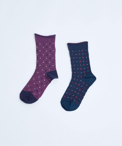 conges payes ADIEU TRISTESSE（コンジェ ペイエ アデュートリステス）の「ネクタイ風柄ソックス（ソックス/靴下・レディース・ボルドー/ブラック系その他・FREE）」の7枚目の写真