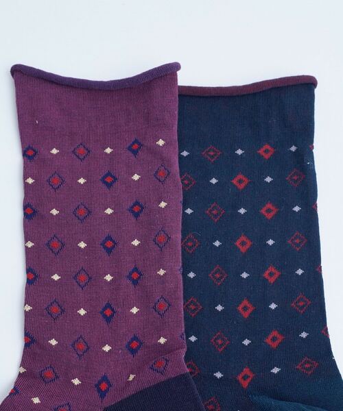 conges payes ADIEU TRISTESSE（コンジェ ペイエ アデュートリステス）の「ネクタイ風柄ソックス（ソックス/靴下・レディース・ボルドー/ブラック系その他・FREE）」の8枚目の写真