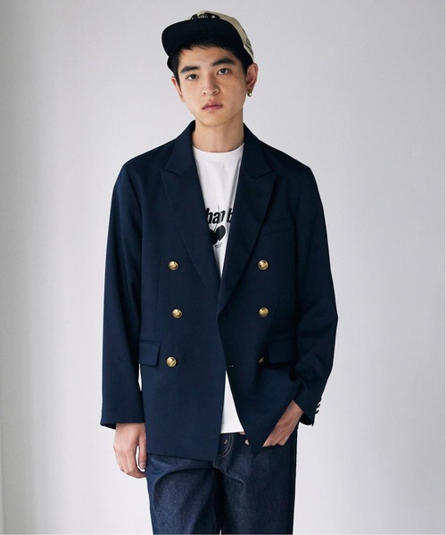 JOURNAL STANDARD（ジャーナルスタンダード）の「TWツイル Wブレストブレザー（テーラードジャケット・メンズ・ネイビー・LARGE/MEDIUM/SMALL）」の6枚目の写真